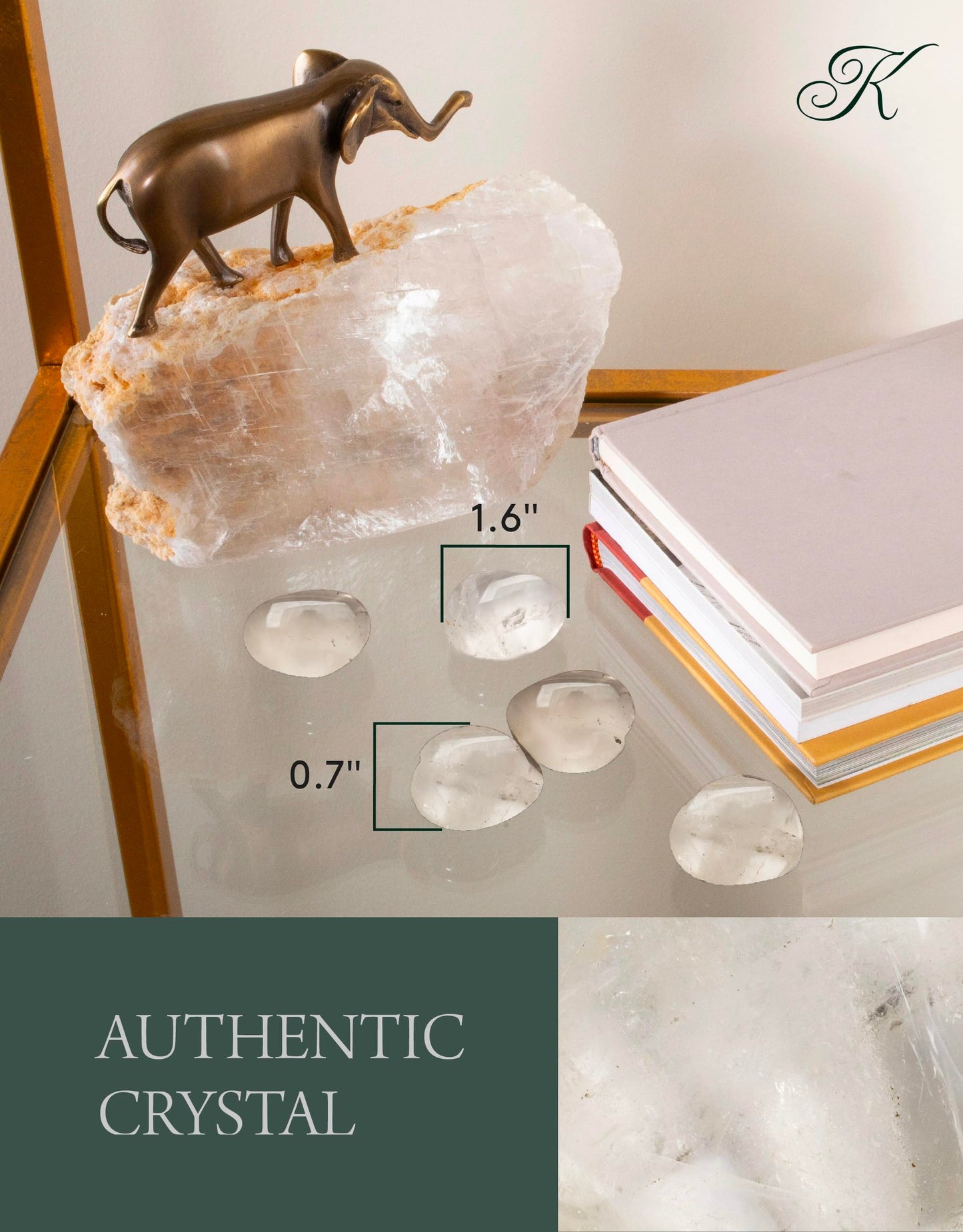 KALIFANO Quartz Heart Carving with Healing & Calming Effects - High Energy Reiki Worry Cuarzo Crystal Used for Soothing Anxiety and Stability (Information Card Included)
