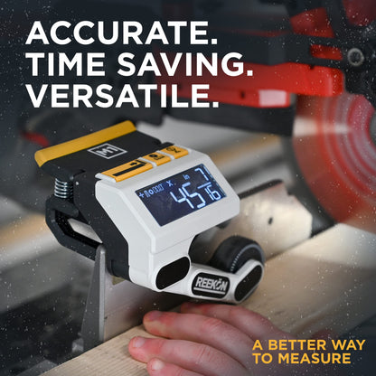 REEKON M1 Caliber Measuring Tool for Miter Saws – Eliminates Need to Measure & Mark Materials, Reduces Cut Time and Increases Safety, Measures Flat & Round Materials