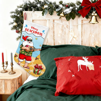Yarcooly 4 Pack Coastal Christmas Stockings mele Kalikimaka Large Xmas Stocking kit Winter Seasonal Bag Tree Fireplace Decor Beach Christmas Stockings for Home Party Decorations