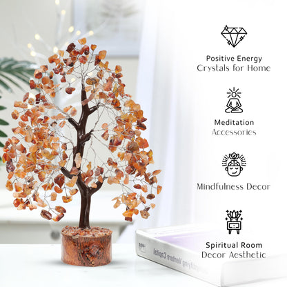 PYOR Carnelian Crystal Tree, Crystals Home Decor, Gemstone Tree, Gemstones and Crystals, Spiritual Gifts for Women, Feng Shui Decor, Good Luck Gifts