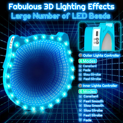 Elecdemic 3D LED Light Up Toss Catch Ball Game Set Sensory Toys Glow in the Dark Throw Paddle Outdoor Yard Lawn Party Cool Baseball Gifts Age 3 4 5 6 7 8 9 10 11 12 Years Old Boy Girl Kid Adult Family