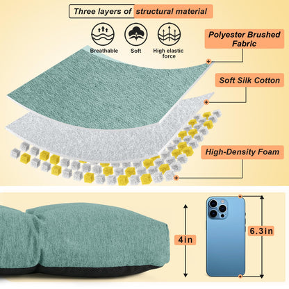 ROFIEJOX 45 Inch Bench Cushion with Non-Slip Bottom - High Density Foam Tufted Long Seat Pad for Indoor Window, Dining, Piano & Garden Furniture(Light Green, 45x18x4)