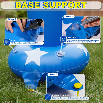 AURASUN Outdoor Sprinkler for Kids Age 3-7 Years Old - Eagle Arch Inflatable Kid Sprinklers for Yard - Water Park Supply Summer Party 4th of July Independence Day Gifts for Toddlers 8 x 6 FT Tall