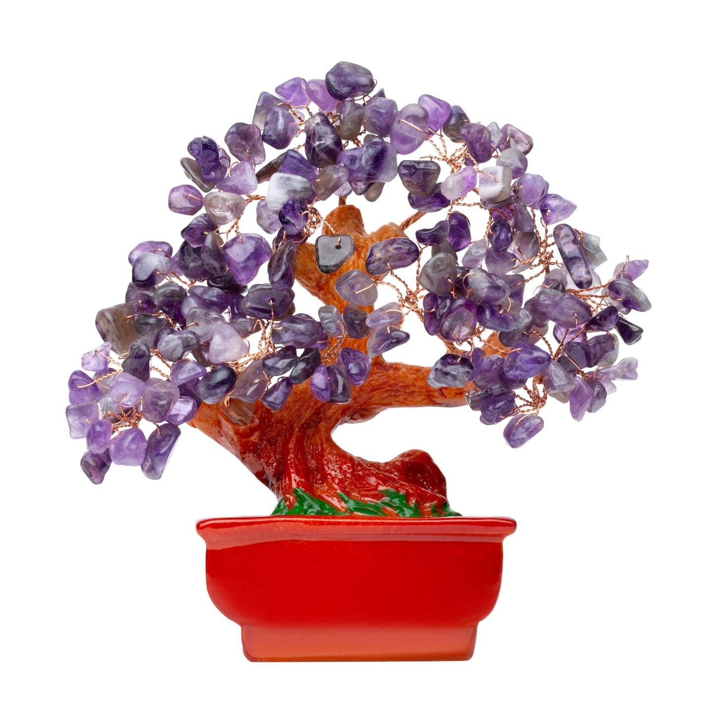 QINJIEJIE Amethyst Crystal Tree - Healing Stones Reiki Purple Money Tree - Copper Wire Life Spiritual Meditation Energy Decor for Room Office Desk - Purple Gifts for Women Men