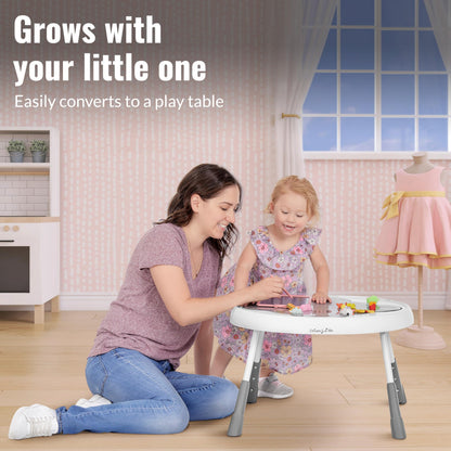 Dream On Me Curio Sit N Seek Baby Activity Center in Mint, 2 in 1 Activity Center and Play Table with 3 Detachable Toys and Music, 3 Level Height Adjustable Positions