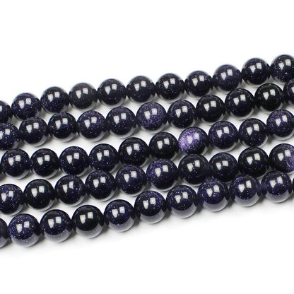 MJDCB Natural Stone Beads Blue Sand Stone Round Loose Beads for Jewelry Making DIY Bracelet Necklace (6mm)