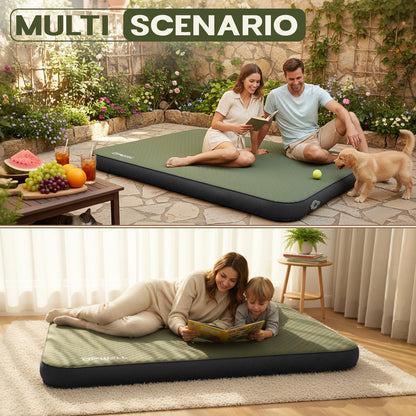 UPWELL Self Inflating Sleeping Pad 4.5" Thickness Camping Mattress with Solid Foam Double Sleeping Mat Portable Fast Inflation for Outdoor Mat Portable Roll Up，with air Pump