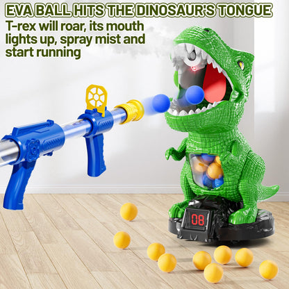 NIPLOOOW Dinosaur Shooting Toys for Kids 3-5 Years, Movable Target Shooting Games with 2 Air Pump Launcher, Interactive Competition Game Gift for Boys and Girls Ages 3 4 5 6 7 8 Years Old
