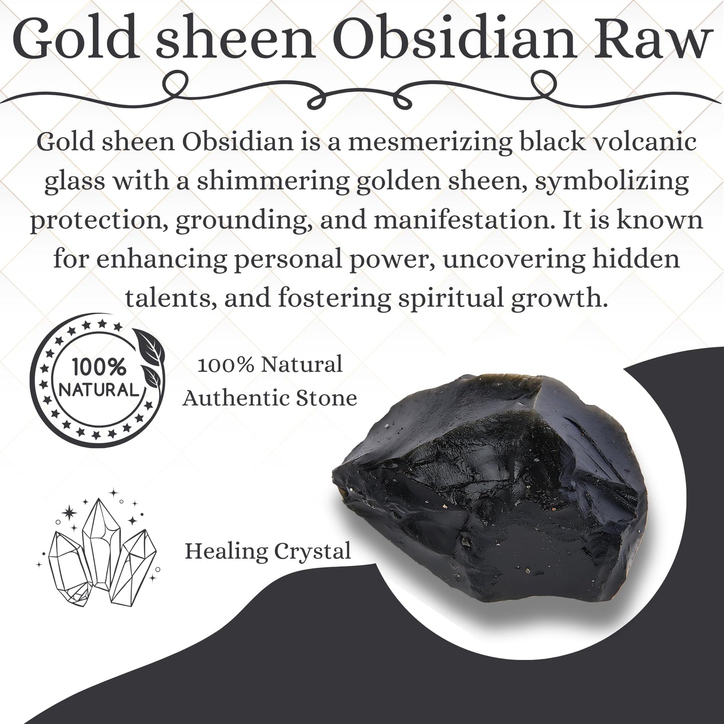 ANAYA AGATE Sheen Obsidian 2 Pcs Raw Crystals Rough Gemstones w/Authenticity Card, Velvet Pouch - Large 1.25–2.0" Raw Stones for Tumbling, Cabbing, Polishing, Cutting Natural Healing Crystals for Home Decor, DIY Stones