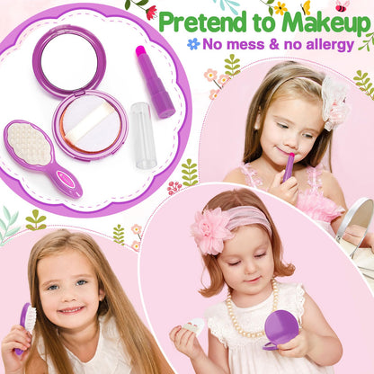 Officygnet Toddlers Toys for Girls 1-3 Years Old, Toddler Purse Girl Toys with Pretend Makeup Kit, Pretend Princess Play Purse Toy for Little Girl, Christmas Birthday Gifts for Girls Age 3, Purple