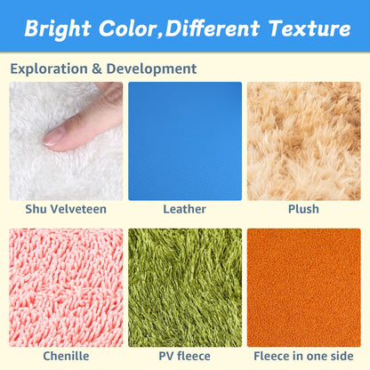 Edusense 6-Pack Sensory Floor Tiles – for Tactile Play, Autism Support & Baby Development | 1cm Thick Interlocking Foam Mat with 6 Textures | Essential for Playroom, Daycare & Calming Corner (3x2 ft)