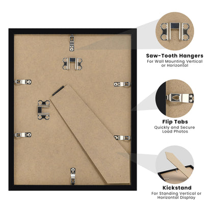upsimples Certificate Frame with Clear Plexiglass, 8.5 by 11 Picture Diploma Document Degree Frames for Wall and Tabletop, Black, 1 Pack
