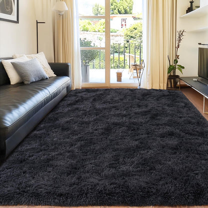 Quntue Rugs for Bedroom 4x6, Soft Shaggy Modern Shag Area Rug for Living Room, Upgrade Non-Slip Plush Fluffy Carpet for Kids Boys Girls Room Home Decor Aesthetic, Charcoal Gray