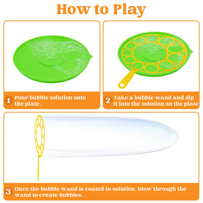 JOYIN Big Bubble Wands Set Bulk for Kids Summer Outdoor Toy Game Activity Party Favors, 18 Pcs Giant Bubble Maker with Tray, 12" Large, 6 Pcs Solution Suitable for All Age People