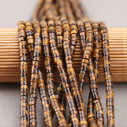 BONNY BOXX 150PCs Natural Classic Tiger Eye Spacer Beads, Loose Semi Precious Flat Round Gemstone Heishi Disc Stone Beads for Beading Jewelry Making 4mm*2mm