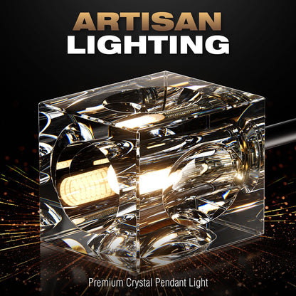 Semi Flush Mount Ceiling Light Fixture,6-Light Modern Crystal Chandeliers,Black and Gold Farmhouse Lighting Fixtures for Dining Room Living Room Kitchen Bedroom Entryway