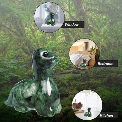 Hguxmcu Hand Carved Green Jade Dinosaur Figurine 2 Inch Healing Crystal Statue Realistic Gemstone Animal Sculpture Reiki Energy Decor Lucky Gift for Meditation Collectors