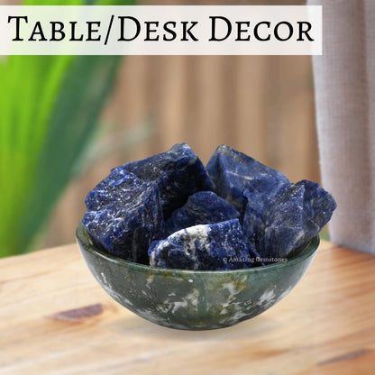 Amazing Gemstone Sodalite Raw Crystals and Healing Stones, Natural Rocks for Tumbling and DIY Raw Stones and Crystals (1 Piece)