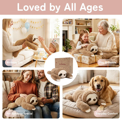 Niuniu Daddy 20" | 3.3 Pound Weighted Sloth Stuffed Animal Plushie for Adults & Kids, Large Weighted Lap Pillow for Comfort, Soft Sensory Stuffy Toy as Gift for Holidays