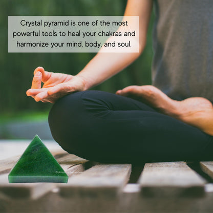 Amazing Gemstone Green Aventurine Pyramid Crystal Healing Stones - 1.5" Great Pyramid Figurine of Natural Stone Pyramid for Meditation, Reiki, Chakra Balancing and Crystal Pyramids Grid