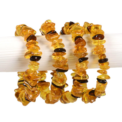 Justinstones 12mm Chips Amber & Cherry Amber Beads Bracelet Crystal Healing Stretchable Bracelet for Adults (Women/Men)