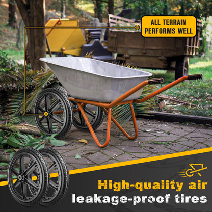20x1.95" Rim Flat Free Cart Tire Assembly for Rubbermaid Garden Yard Cart, Garden Cart Wheels 20 inch with 5/8" Bearing Replacement for Wheelbarrow, Garden Trailers, Roofing Equipment by AZUNYYDS