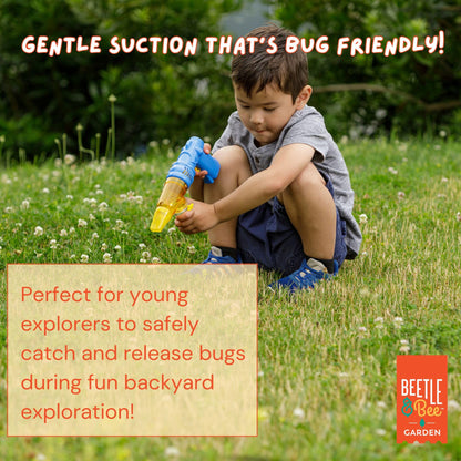 Beetle & Bee Bug Vacuum Toy Set for Kids - Insect Catching Kit with Toy Bug Gun, Tweezers, Magnifying Tube & Nozzles - Fun Bug Collection Kit for Backyard Exploration, Ages 5+