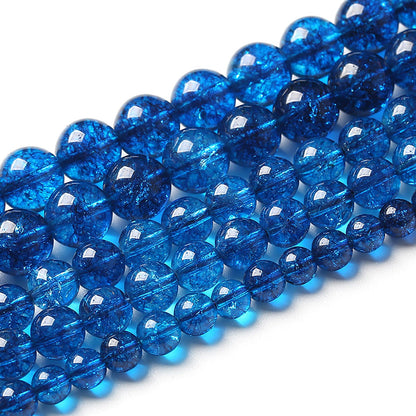 6MM 60PCS Natural Stone Blueberry Crystal Beads Quartz Power Loose Beads for Jewelry Making DIY Bracelet