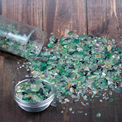 Crocon 1 LB Crushed Fluorite Chips Bulk Stones Natural Quartz Pieces Irregular Shape Gemstones for House Warming Gifts New Home and Chakra Healing Crystals Home Dcor Gifts for Women