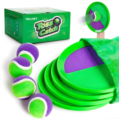 Toss and Catch Ball Set Upgraded - Beach Toys Outdoor Games Baseball Games - Sturdy & Water-Resistant Great for Pool Yard - Classic Gift for Toddlers Kids Boys Girls 3 4 5 6 7 8 9 10 11 12+ Years Old