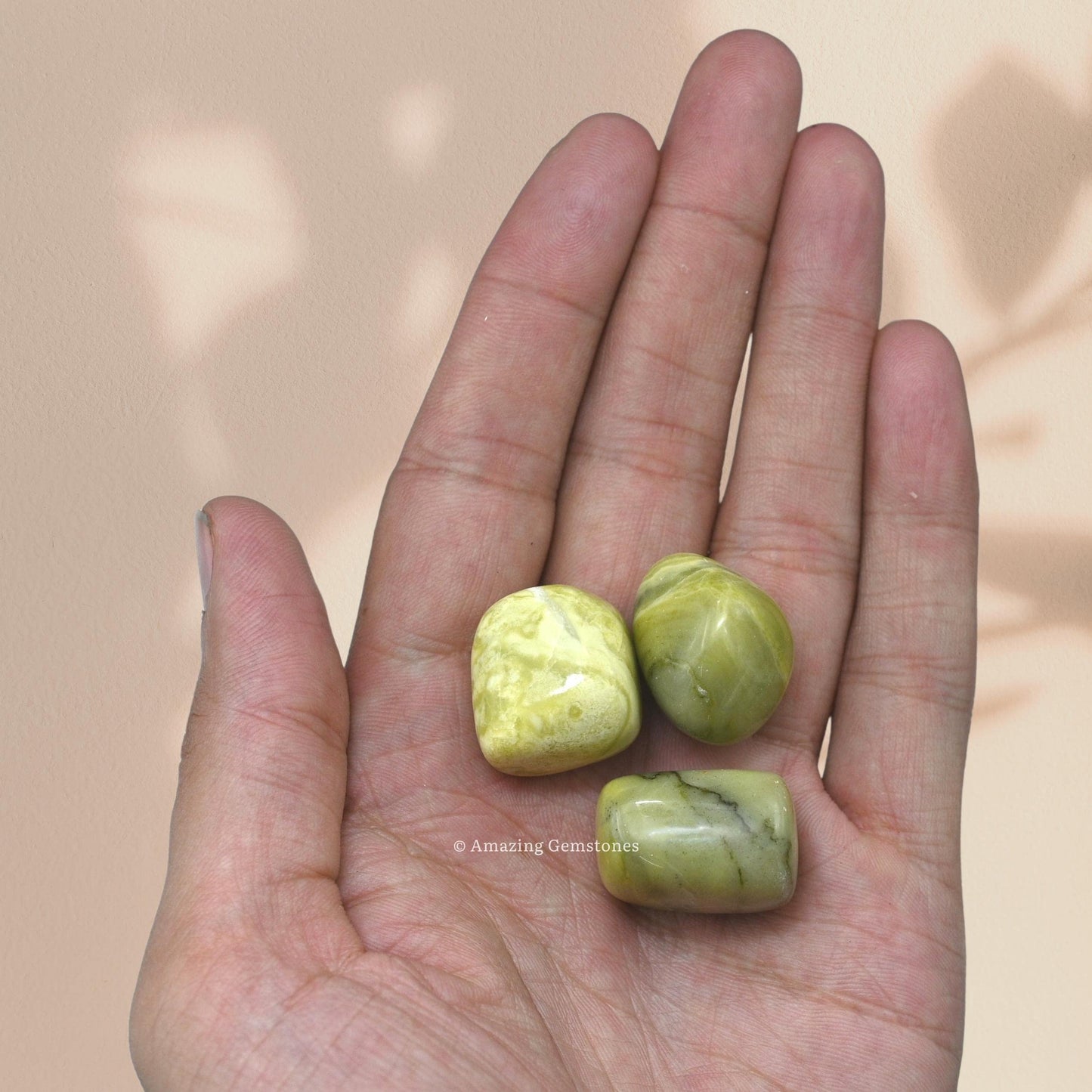 Amazing Gemstone Serpentine Crystals and Healing Stones Tumbled - 1oz Serpentine Stone Gem Stones,Natural Healing Stones for Energy Balance,Stress Relief - Premium Polished Gems Rocks for Meditation