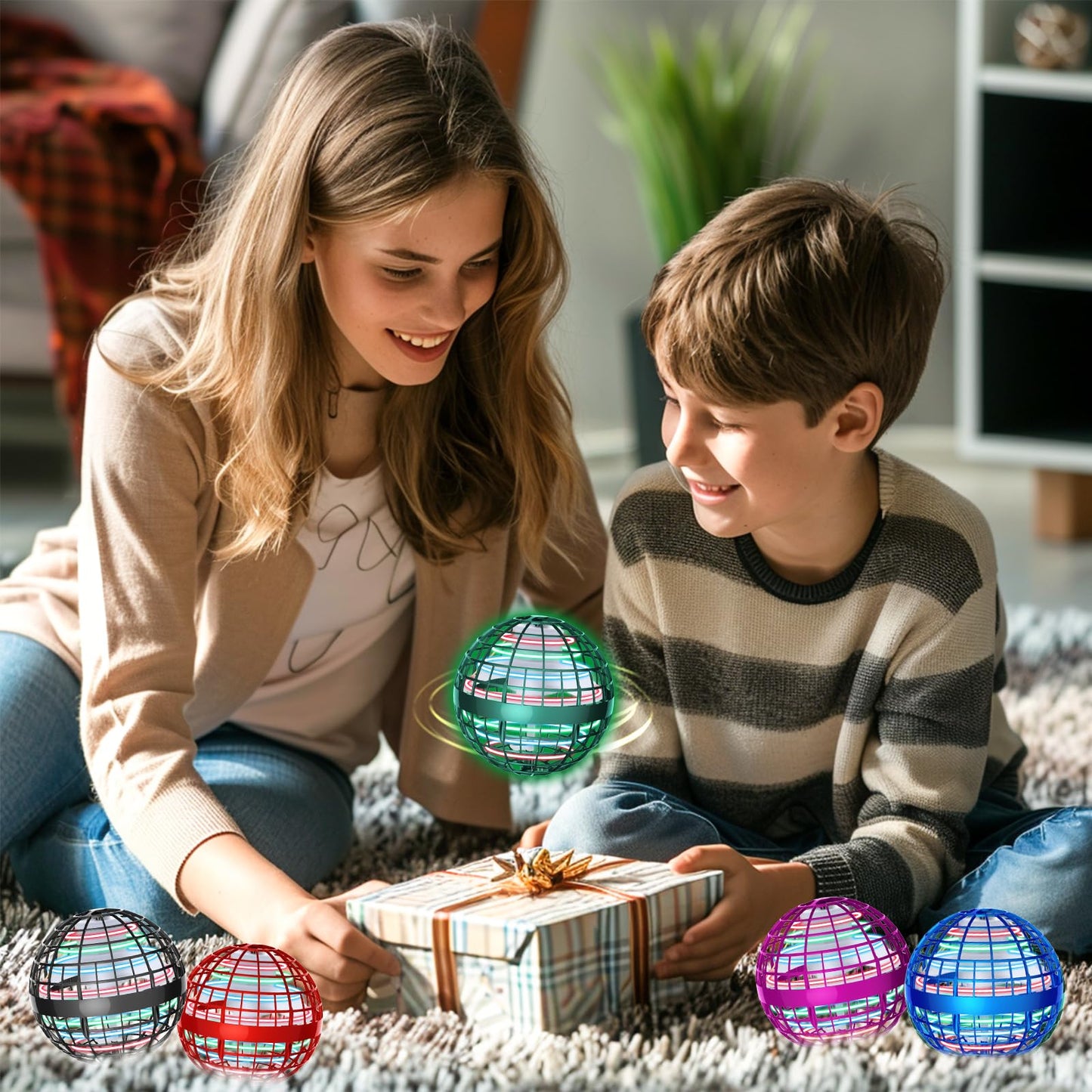 UROINT 2026 Flying Orb Ball for Kids, Magical Hover Cosmic Space Boomerang Rotating Floating Mini Hand Drone Stocking Stuffer Xmas Toys for Girls Boys Teen Age 6 7 8 9 10+ Green