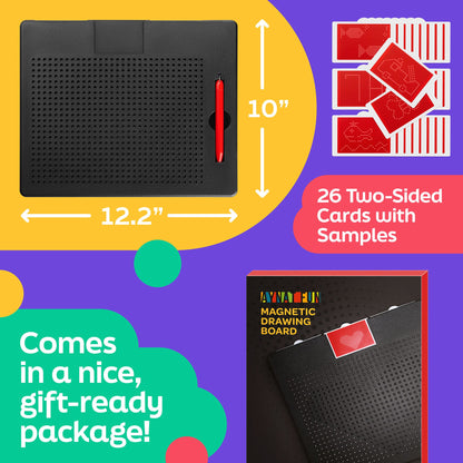 AYNAT FUN Large Magnetic Drawing Board for Kids & Toddlers with Beads and Magnet Stylus Pen - Magnetic Tablet Toy for Airplane & Car Ride Activities for Kids