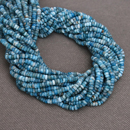 BONNY BOXX 1 Strand (150PCs) Natural 2 * 4mm Apatite Rondelle Beads, Natural Abacus Disk Stone Beads Loose Spacer Gemstone for DIY Bracelet Necklace Jewelry Making