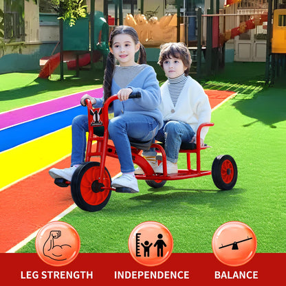 Kids Tricycle for Riders Ages 3-5 Preschool Playground Kids Tricycles, Daycare Toddler Tandem Trike，Children Tandem Bike, Outdoor Playground Equipment Trike