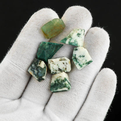 CRYSTALIS Wholesale 50 carats Natural Moss Agate Raw Crystals, Loose Gemstone, Bulk Rough Jewelry Making Supply, Chakra Healing Raw Stones, Wire Wrapping, DIY, Gem Collection