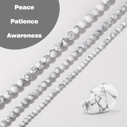 Raicegs 100pcs 8mm Howlite Beads Natural Gemstone Beads Round Loose Beads for Jewelry Making DIY Bracelets Necklace