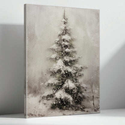 YQDEJ Pine Tree Wall Art Decor Gifts, Christmas Winter Scene Canvas Wall Decor Art, Christmas Canvas Wall Art,Winter Bathroom Decoration,Christmas Decoration Gifts, 11x14 Inches Framed