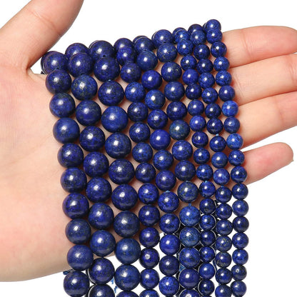 10mm Lapis Lazuli Beads for Bracelets, Blue Stone Beads Crystal Gemstone for Jewelry Making, Blue Bead Art Crafts for Adult DIY Bracelet Making About 35pcs