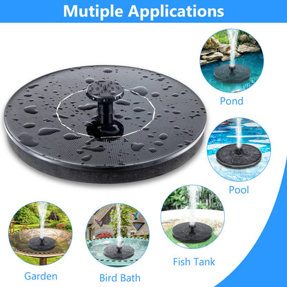 Mademax Solar Bird Bath Fountains, Upgrade 1.4W Solar Fountain Pump with 6 Nozzles, Free Standing Floating Solar Powered Water Fountain Pump for Bird Bath, Garden, Pond, Pool, Outdoor