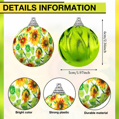 Yuxung 12 Pcs Summer Sunflower Ball Tree Ornaments Sunflower Ball Hanging Ornaments Yellow Honeycomb Balls Tree Decoration for Summer Holiday Theme Birthday Party Favor Supplies