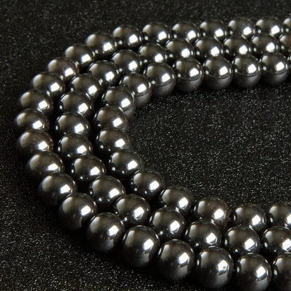 35pcs 10mm Natural Black Hematite Beads Gemstone Beads Round Loose Beads for Jewelry Making