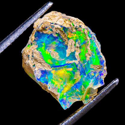 Natural Opal Rough Stone 10.3 Cts A+ Quality Multifire Ethiopians Raw gemstone for Wire Wrapping Jewelry Making