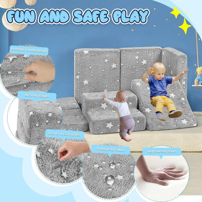 Tykacna 5pcs Foam Climbing Blocks for Toddlers 1-3, Safety First Toddler Climbing Toys Indoor, Soft Play Toys for Infant, Ideal Crawling and Exploration Play Set for Baby Gym/Toddler Playground
