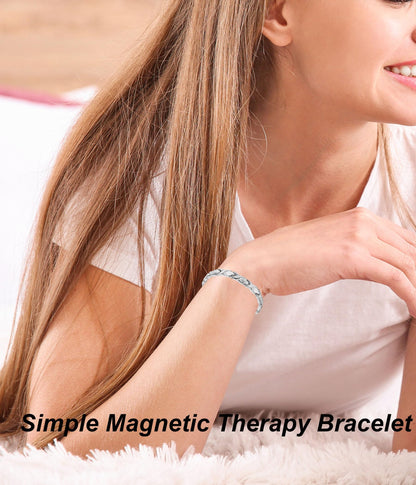 UtenoTureH Magnetic Bracelet for Women for Arthritis, Stainless Steel Bracelets with 3500 Gauss Magnet, Jewelry with Adjustable Tools (A(Silver))