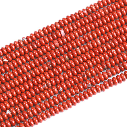 150PCS 2x4mm Natural Chinese Red Jasper Rondelle Beads Abacus Disk Stone Beads Round Loose Spacer Gemstone Beads for DIY Bracelet Necklace Jewelry Making