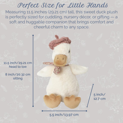 MON AMI Colette The Duck 11.5-Inch Stuffed Animal for Boys & Girls | Soft Duck Plush Toy | Cute Playtime Companion | Nursery & Room Décor | Gift for Birthdays & Showers