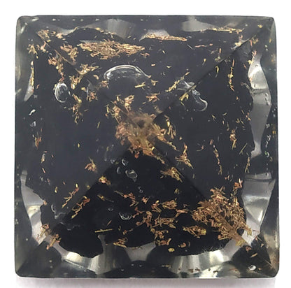 Amazing Gemstone Shungite Lemurian Orgone Pyramid - 30mm Small Orgonite Pyramids with Crystals and Healing Stones - Authentic Organite Gifts