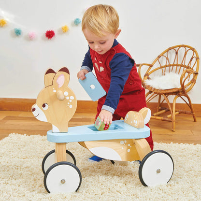 Le Toy Van - Petilou Wooden Ride On Deer Push Along Toy for Toddlers | Suitable for Boy Or Girl 1 Year Old +, Small