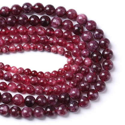 36pcs 10mm Natural Garnet Jade Gemstone Round Loose Spacer Beads for Jewelry Making Healing Energy Stone Beads DIY Bracelets Necklaces 15" (10mm, Garnet Jade)